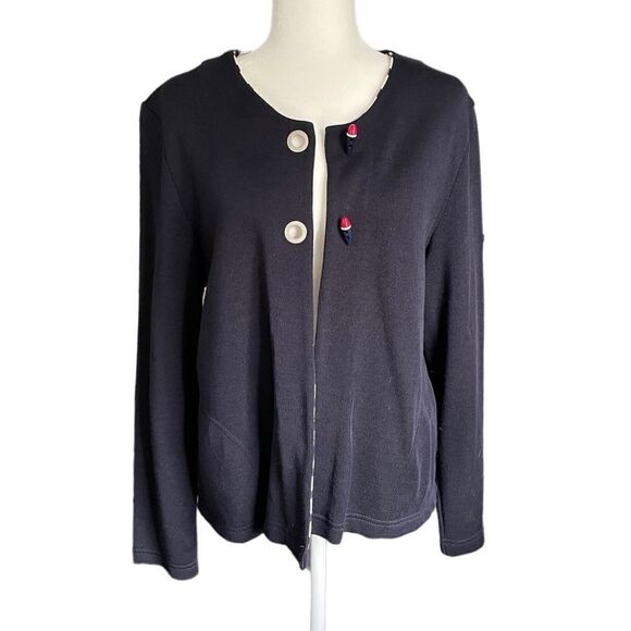 Saint James L’Atelier Toggle Cardigan Nautical Navy Blue Size US12 - Picture 1 of 9